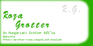 roza grotter business card